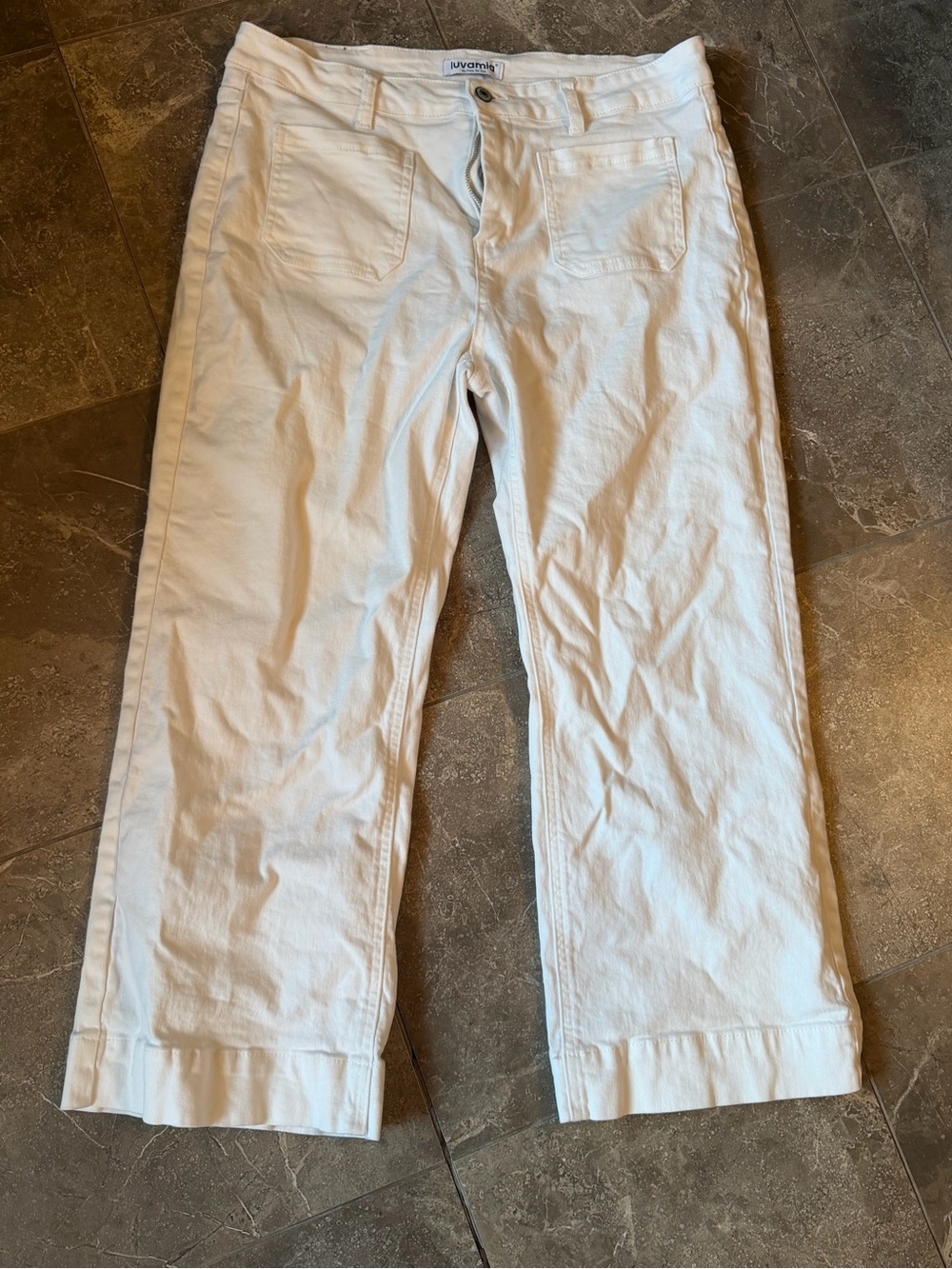 Ivory Straight-Leg Cotton Pants